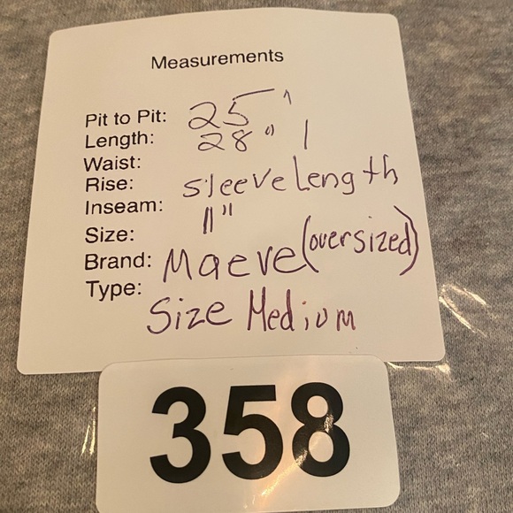 Maeve by Anthropologie V-Neck Twofer Sweatshirt Top – Medium (Oversized) SKU358 - Picture 13 of 13